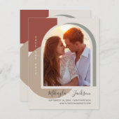 Invitation Modern Enregistrer la date Bold Abstrait Arch Phot (Devant / Derrière)