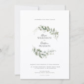 Invitation Modern Eucalyptus Greenery Wedding QR Code RSVP (Devant)