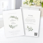 Invitation Modern Eucalyptus Greenery Wedding QR Code RSVP