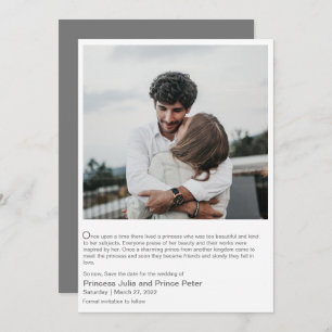 Invitation Modern Fairytale Love Story Photo Enregistrer La D