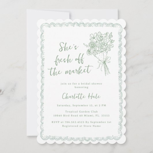 Invitation Modern Farmers Fresh off the Market Bridal Shower (Devant)