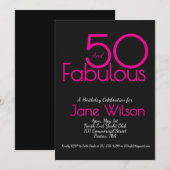 Invitation Modern Fifty and Fabulous Bold 50th Birthday Party (Devant / Derrière)