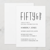 Invitation Modern Fifty And Fabulous Bold 50th Birthday Party (Devant / Derrière)