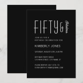 Invitation Modern Fifty And Fabulous Bold 50th Birthday Party (Devant / Derrière)