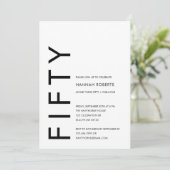 Invitation Modern Fifty and Fabulous Bold 50th Birthday Party (Debout devant)