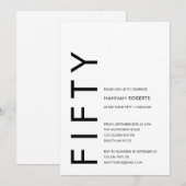 Invitation Modern Fifty and Fabulous Bold 50th Birthday Party (Devant / Derrière)