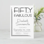 Invitation Modern Fifty and Fabulous Bold 50th Birthday Party (Debout devant)