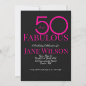 Invitation Modern Fifty and Fabulous Bold 50th Birthday Party (Devant)