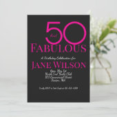 Invitation Modern Fifty and Fabulous Bold 50th Birthday Party (Debout devant)