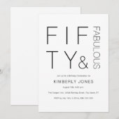 Invitation Modern Fifty And Fabulous Bold 50th Birthday Party (Devant / Derrière)