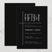 Invitation Modern Fifty & Fabulous Bold 50th Birthday Party (Devant / Derrière)