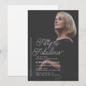 Invitation Modern Fifty & Fabulous Photo 50th Birthday Party (Devant / Derrière)