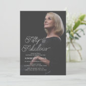 Invitation Modern Fifty & Fabulous Photo 50th Birthday Party (Debout devant)