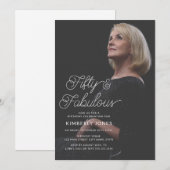Invitation Modern Fifty & Fabulous Photo 50th Birthday Party (Devant / Derrière)