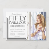 Invitation Modern Fifty & Fabulous Photo 50th Birthday Party (Devant)