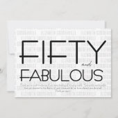 Invitation Modern Fifty & Fabulous Photo 50th Birthday Party (Dos)