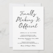 Invitation Modern Finally Making It Official Wedding (Devant)