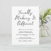 Invitation Modern Finally Making It Official Wedding (Debout devant)