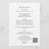 Invitation modern  Floral Wedding Information Card QR Code (Dos)