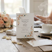 Invitation modern  Floral Wedding Information Card QR Code
