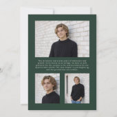 Invitation Modern Forest Green Gold Photo Graduation (Dos)