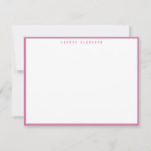 Invitation Modern Fuchsia Pink Border Note Card (Devant)