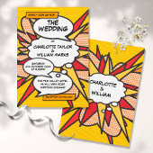 Invitation Modern Fun Comic Book Pop Art Wedding