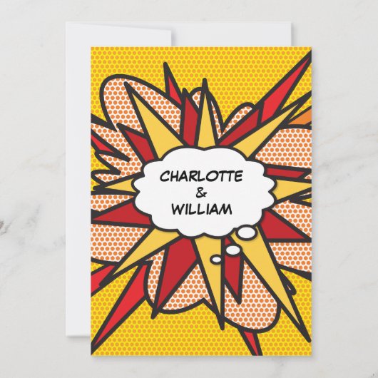 Invitation Modern Fun Comic Book Pop Art Wedding (Dos)