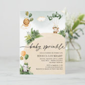 Invitation Modern Fun Jungle Safari Garçon Baby Sprinkle (Debout devant)