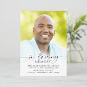 Invitation Modern Funeral Memorial Celebration of Life Photo (Debout devant)