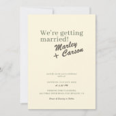 Invitation Modern Funky Minimalist Pastel Ivory Wedding (Devant)