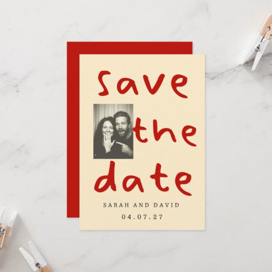 Invitation Modern Funny Minimal Photo (Devant/Arrière en situation)