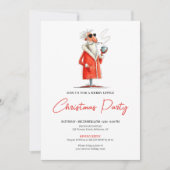 Invitation Modern Funny Santa Holiday Dinner Party Invite (Devant)