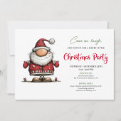 Invitation Modern Funny Santa Watercolor Party Celebration (Devant)
