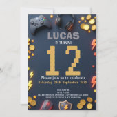 Invitation Modern Gaming Birthday Theme (Devant)