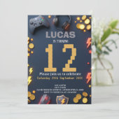 Invitation Modern Gaming Birthday Theme (Debout devant)