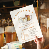 Invitation Modern Gender Neutral Beer Diaper Baby Shower