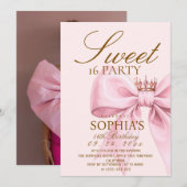 Invitation Modern Glam Blush Pink Sweet 16 Party (Devant / Derrière)