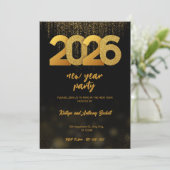 Invitation Modern Gold 2026 New Year Party Digital (Debout devant)