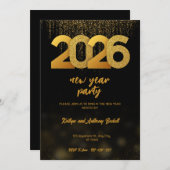 Invitation Modern Gold 2026 New Year Party Digital (Devant / Derrière)
