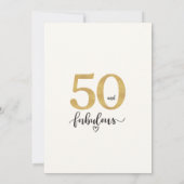 Invitation Modern Gold 50 Fabulous Birthday  (Dos)