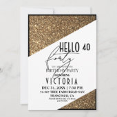 Invitation Modern Gold Chic 40e fête d'anniversaire (Devant)