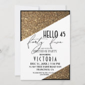 Invitation Modern Gold Chic 45e fête d'anniversaire (Devant)