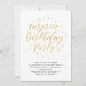 Invitation Modern Gold Chic Surprise Photo Anniversaire (Devant)