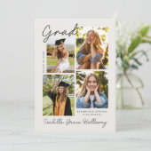 Invitation Modern Grad Announcement With Multiple Photos (Debout devant)