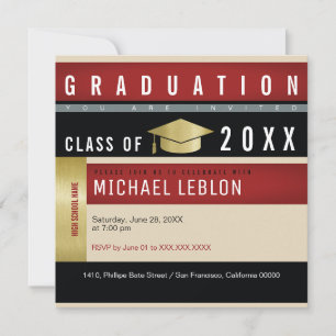 Invitation modern grad invite for student guests