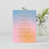 Invitation Modern Gradient Pastel 21st Birthday Celebration (Debout devant)