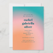 Invitation Modern Gradient Teal Pink Bat Mitzvah Bold (Devant)
