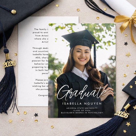 Invitation Modern graduate photo graduation announcement