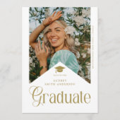 Invitation Modern Graduate Photo Graduation Party Gold (Devant)